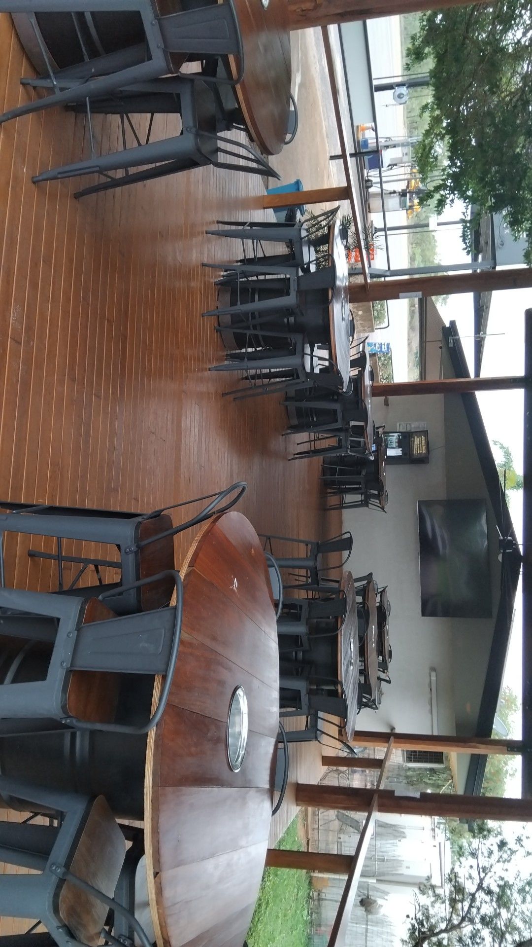 Timber deck and bar area at The Oasis Roadhouse
